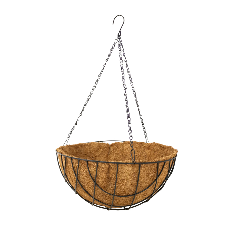 Cesta colgante para plantas con revestimiento de coco para porche y jardín al aire libre, maceta barata para flores, cestas colgantes extra grandes, cestas colgantes de 16 pulgadas