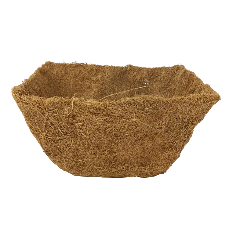 Revestimiento de fibra de coco biodegradable de 10, 12, 14 y 44 pulgadas, macetas de coco, revestimiento de fibra de coco cuadrado medio redondo, cestas colgantes de metal, revestimiento de coco
