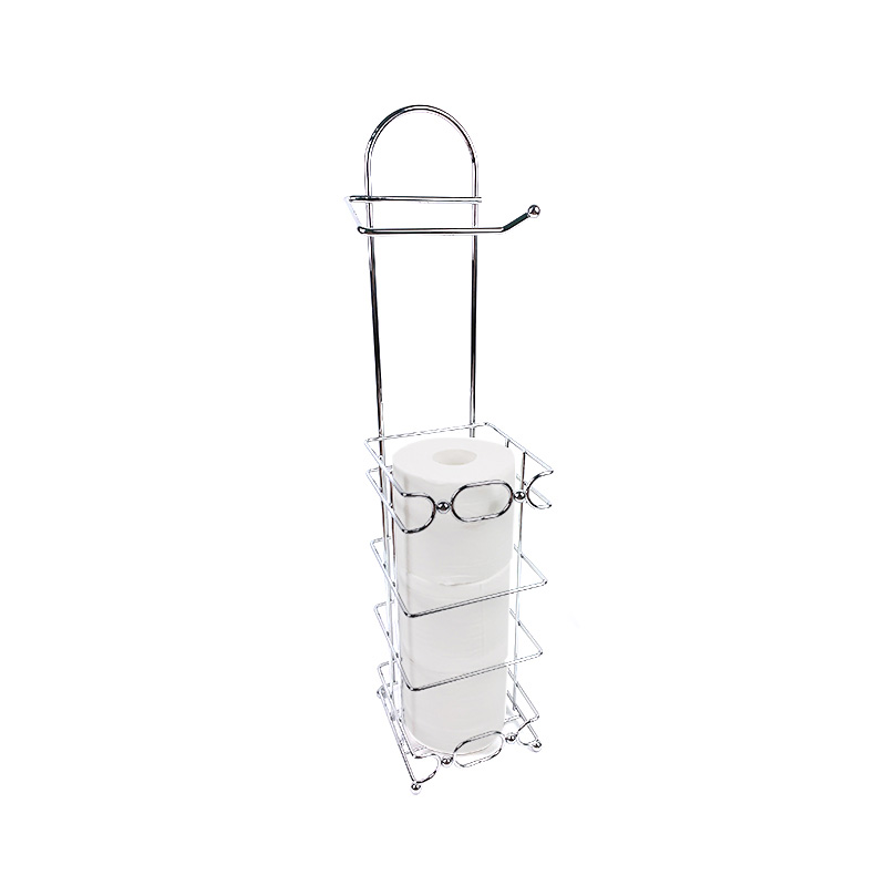 higi&eacute;nico de pie para cocina, portarrollos de papel higi&eacute;nico de ba&ntilde;o de metal con reserva 