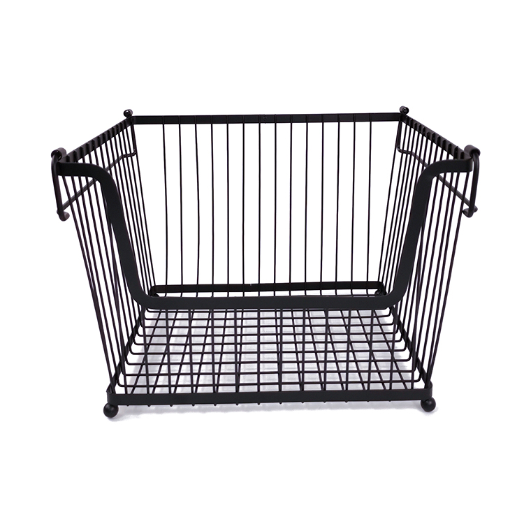 Cesta de alambre apilable