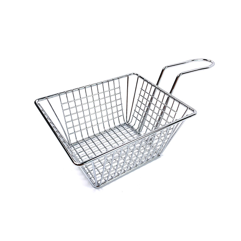 Cesta cuadrada de encargo de la fritada del acero inoxidable de la pequeña cesta comercial de la freidora del taco del microprocesador del alambre mini