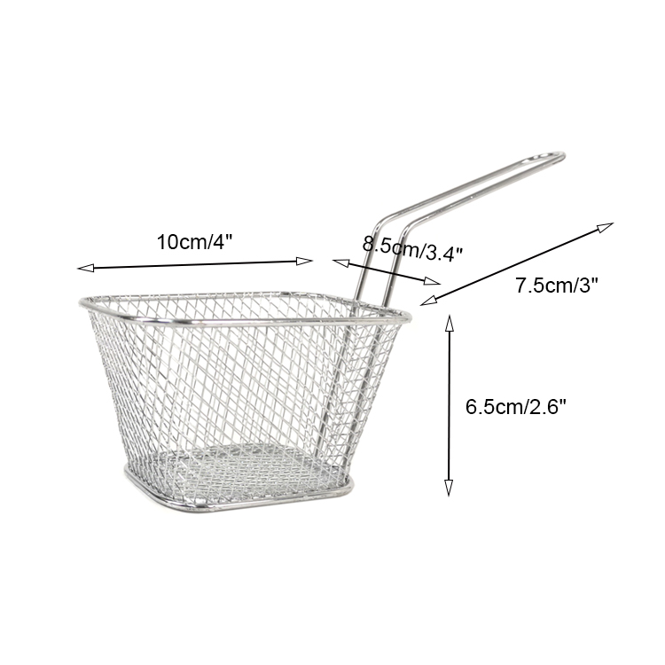 Cesta para patatas fritas, pequeña cesta para freidora de mesa de cocina, cesta para servir patatas fritas de acero inoxidable
