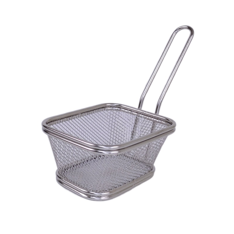 fritas, mini cesta para fre&iacute;r cuadrada, mesa para fre&iacute;r cromada, rectangular, cesta para fre&iacute;r patatas fritas, cesta para patatas fritas, mini cesta para fre&iacute;r 