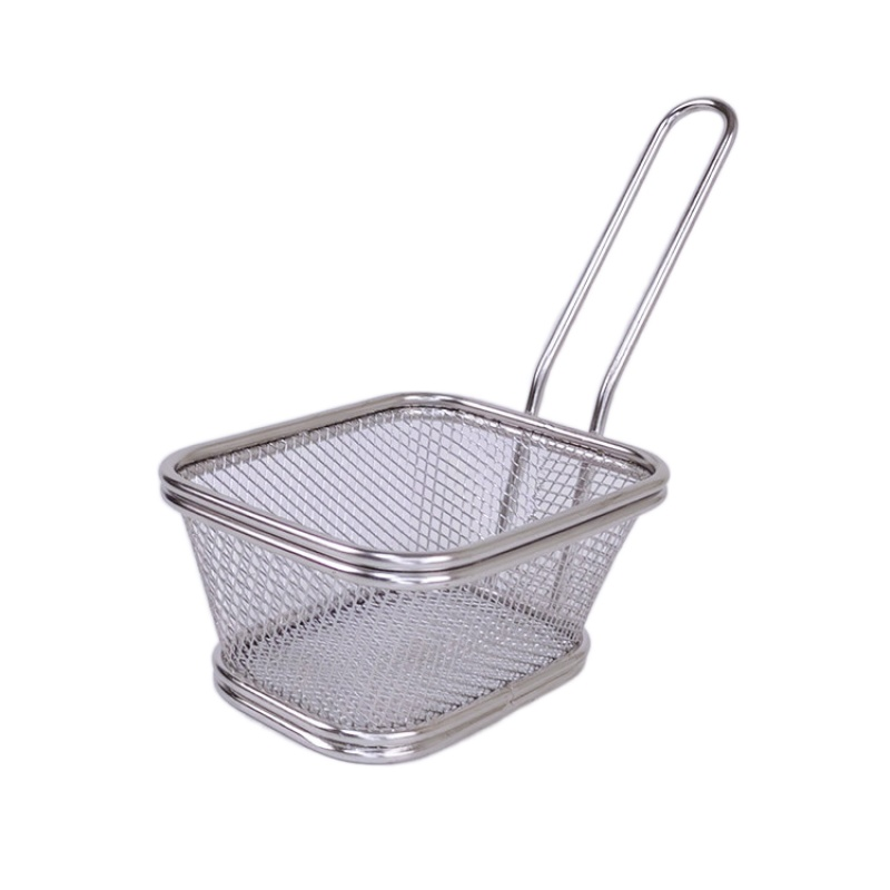 Cesta para freidora de mesa de cocina, cesta para freír patatas de acero inoxidable, minicestas para freír patatas fritas para servir