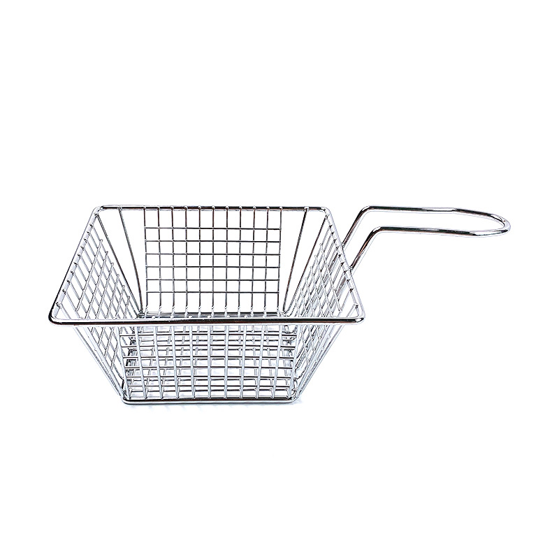 Cesta cuadrada de encargo de la fritada del acero inoxidable de la pequeña cesta comercial de la freidora del taco del microprocesador del alambre mini