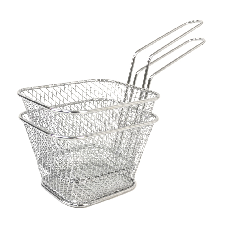 Cesta para patatas fritas, pequeña cesta para freidora de mesa de cocina, cesta para servir patatas fritas de acero inoxidable
