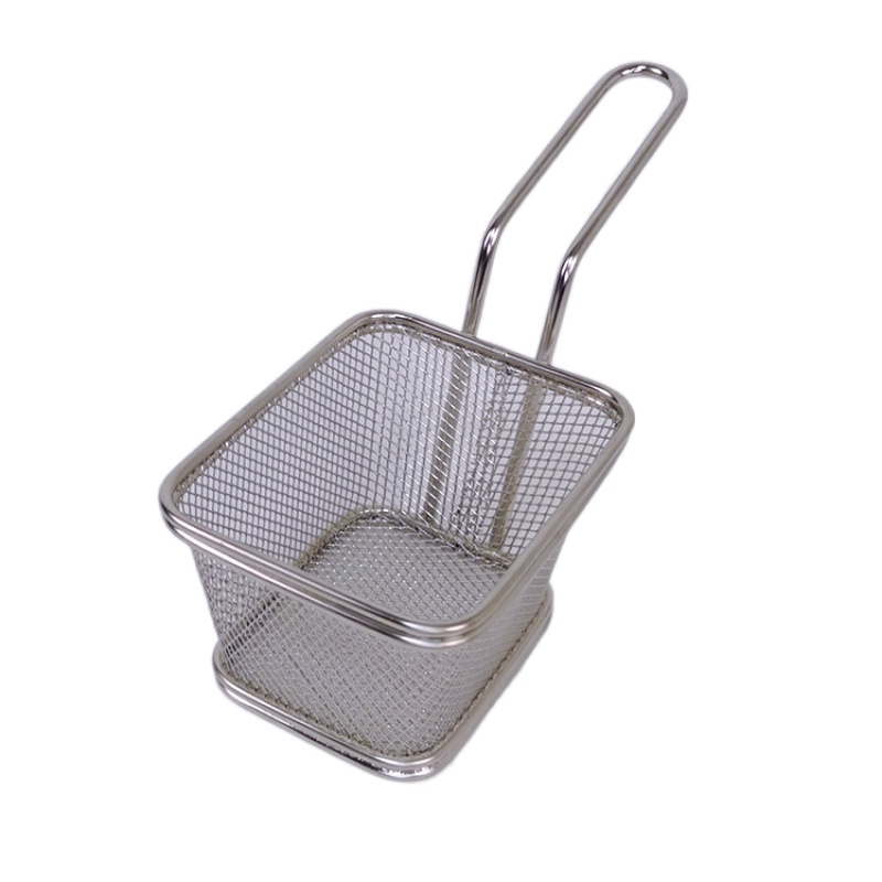 Cesta para freidora de mesa de cocina, cesta para freír patatas de acero inoxidable, minicestas para freír patatas fritas para servir