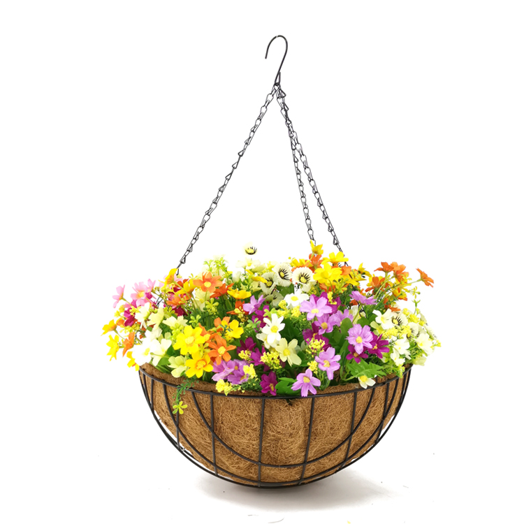 Cesta colgante para plantas con revestimiento de coco para porche y jardín al aire libre, maceta barata para flores, cestas colgantes extra grandes, cestas colgantes de 16 pulgadas