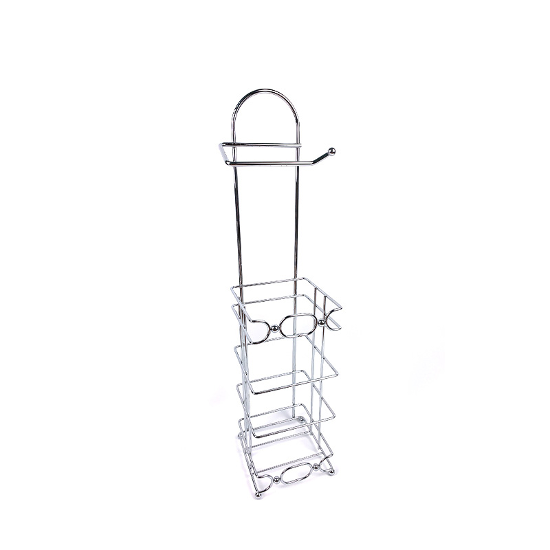 Soporte de rodillo de papel higi&eacute;nico de pie para cocina, portarrollos de papel higi&eacute;nico de ba&ntilde;o de metal con reserva Soporte de rodillo de papel 