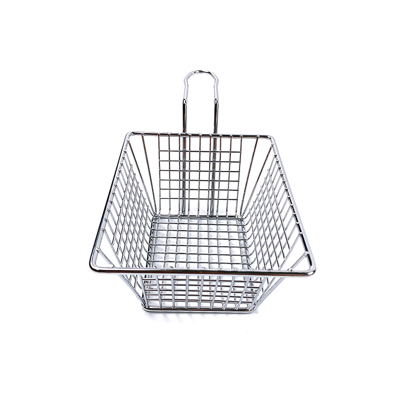 Cesta cuadrada de encargo de la fritada del acero inoxidable de la pequeña cesta comercial de la freidora del taco del microprocesador del alambre mini