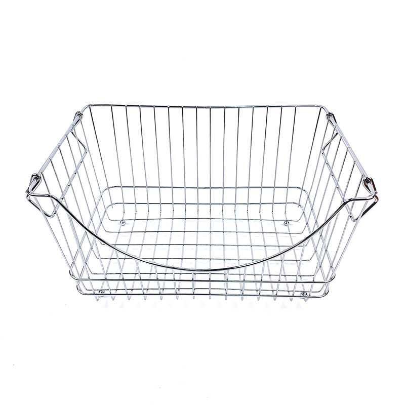 Cesta de frutas de cocina de hierro metálico, organizador de malla apilable, almacenamiento de verduras, cesta con cable