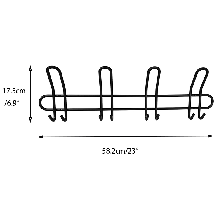 Perchero resistente para ropa, colgador de ropa de Metal negro, gancho para abrigos de montaje en pared