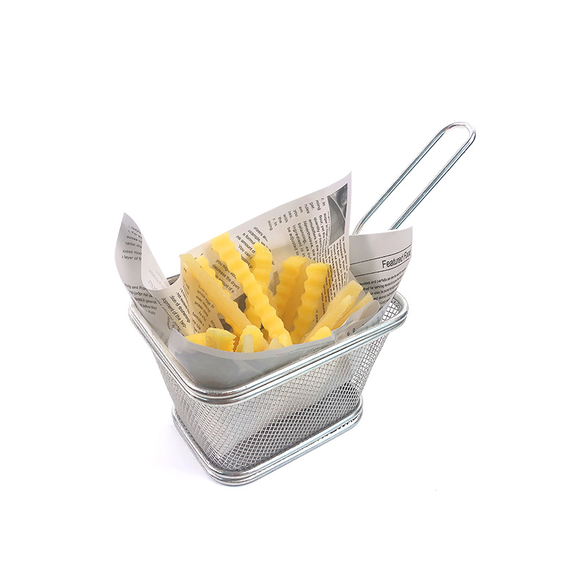 Cesta para freidora de mesa de cocina, cesta para freír patatas de acero inoxidable, minicestas para freír patatas fritas para servir