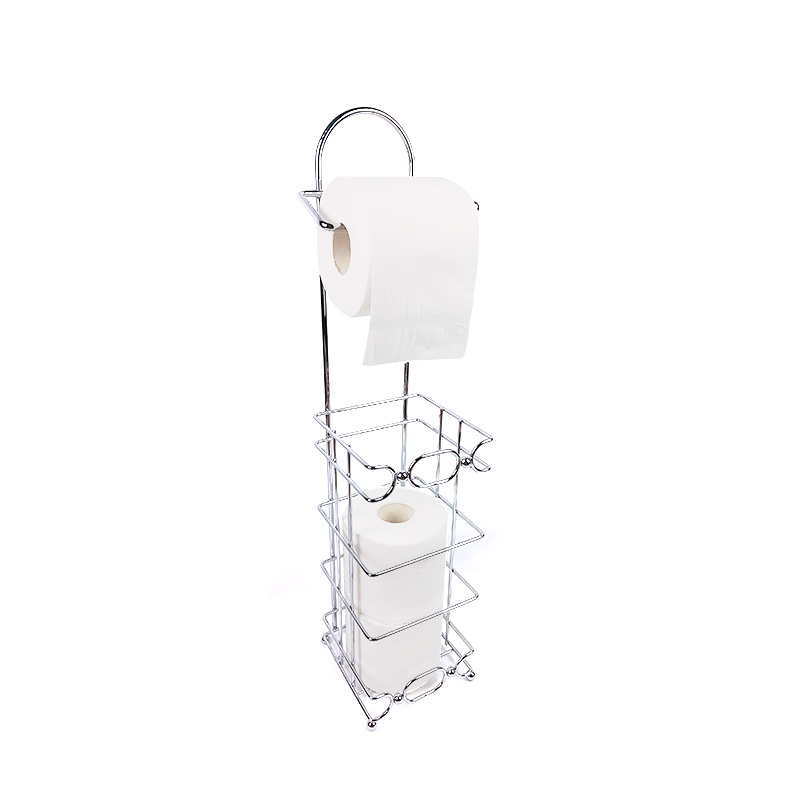 Soporte de rodillo de papel higi&eacute;nico de pie para cocina, portarrollos de papel higi&eacute;nico de ba&ntilde;o de metal con reserva 