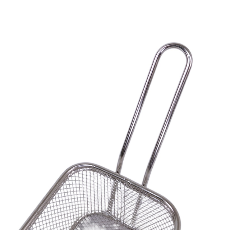 cesta para fre&iacute;r, cuadrada, mini cesta para fre&iacute;r, cromada, rectangular Cesta para fre&iacute;r patatas fritas, cesta para patatas fritas, mini cesta cuadrada para fre&iacute;r 
