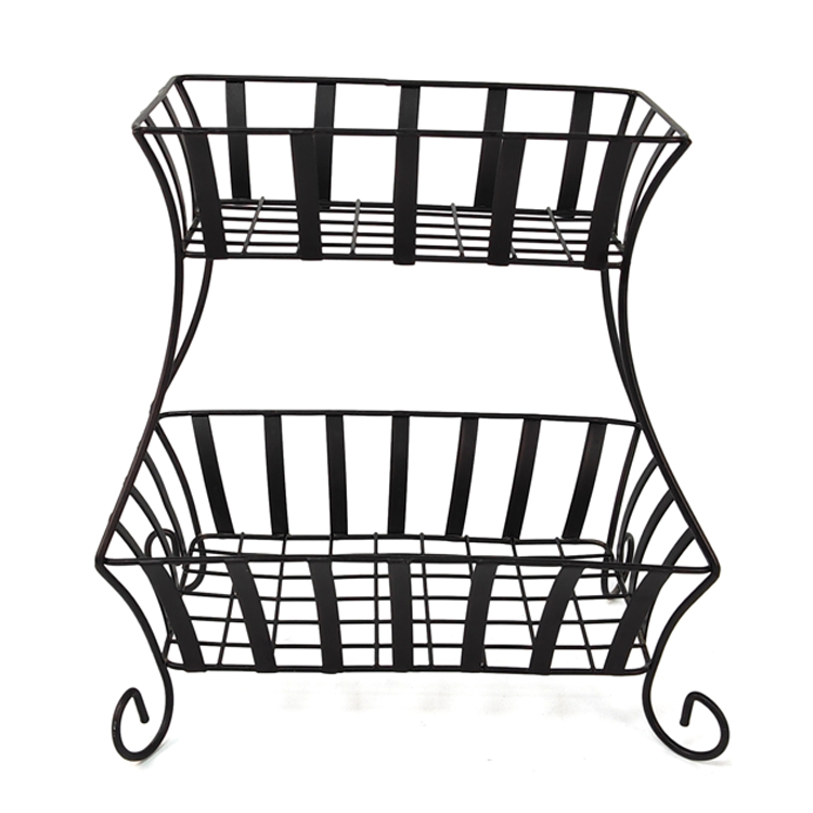 cesta de frutas de alambre negro