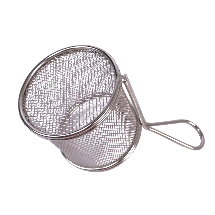 Cesta para servir patatas fritas, cesta para freír patatas fritas pequeñas, colador, cesta para patatas fritas de acero inoxidable 304