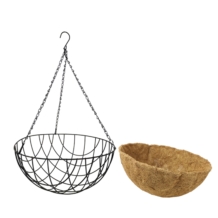 Cesta colgante para plantas con revestimiento de coco para porche y jardín al aire libre, maceta barata para flores, cestas colgantes extra grandes, cestas colgantes de 16 pulgadas